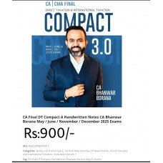 DIRECT TAX BY BHANWAR BORANA (MAY 2025) EXAMS- DIRECT TAXATION & INTERNATIONAL TAXATION COMPACT 3.O IN 2 VOLUMES- CA FINAL EXAMS MAY/ JUNE & NOV / DEC 2025 EXAMS 