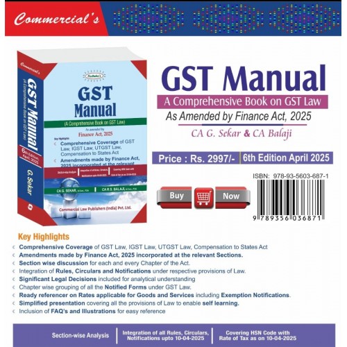 GST Manual BY G SEKAR UPDATED APRIL 2025 GST Manual BY G SEKAR UPDATED APRIL 2025