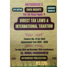 DIRECT TAX LAWS & INTERNATIONAL TAXATION -SUMMARY MODUL FOR MAY 2025 & NOVEMBER 2025 EXAMS