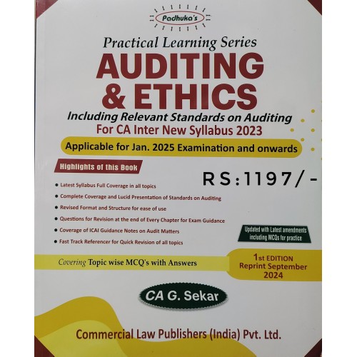 CA INTER-AUDITING & ETHICS BY G SEKAR -NEW SYLLABUS JAN 2025 EXAM ONWARDS CA INTER-AUDITING & ETHICS BY G SEKAR -NEW SYLLABUS JAN 2025 EXAM ONWARDS