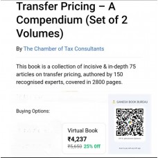 VIRTUAL BOOK | E BOOK | TRANSFER PRICING- A COMPENDIUM ( SET OF 2 VOLUMES ) BY CHAMBER OF TAX CONSULTANTS