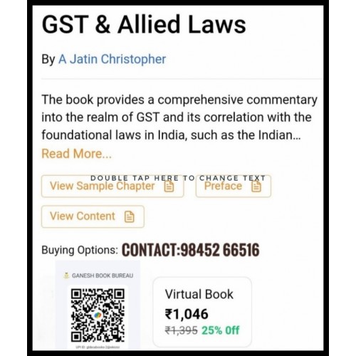 E-BOOK-VIRTUAL BOOK- GST & ALLIED LAWS BY A JATIN CHRISTOPHER 2024 E-BOOK-VIRTUAL BOOK- GST & ALLIED LAWS BY A JATIN CHRISTOPHER 2024