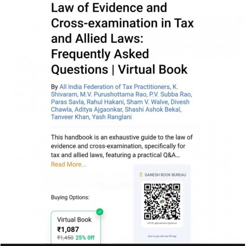VIRTUALBOOK-LAW OF EVIDENCE AND CROSS-EXAMINATION IN TAX AND ALLIED LAWS-FAQ BY TAXMANN PUBLICATIONS VIRTUALBOOK-LAW OF EVIDENCE AND CROSS-EXAMINATION IN TAX AND ALLIED LAWS-FAQ BY TAXMANN PUBLICATIONS