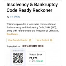 INSOLVENCY & BANKRUPTCY CODE REDAY RECKONER | VIRTUAL BOOK