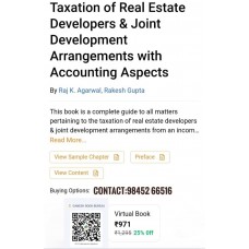 TAXATION OF REAL ESTATE DEVELOPERS & JOINT DEVELOPMENT ARRNGEMENTS WITH ACCOUNTING ASPECTS |VIRTUAL BOOK