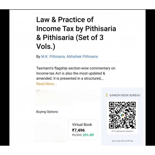 LAW & PRACTICE OF INCOME TAX BY PITHISARIA & PITHISARIA BY TAXMANN PUBLICATIONS-VIRTUAL BOOK LAW & PRACTICE OF INCOME TAX BY PITHISARIA & PITHISARIA BY TAXMANN PUBLICATIONS-VIRTUAL BOOK