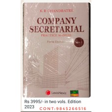 Lexis Nexis Guide to Company Secretarial Practice Manual (Set of 2 Vols)by KR CHANDRATRE Edition 2023