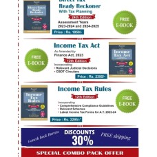 COMBO PACK-INCOME TAX ACT 2023-INCOME TAX RULES 2023-DIRECT TAX READY RECKONER 2023 ALL 3 BOOKS AS amended by Finance Act,2023 by Girish Ahuja and Ravi Gupta- And E BOOKS Free For All 3 books